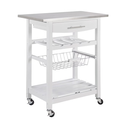 Mobile Rolling Kitchen Island Trolley Serving Cart by FunniHomi