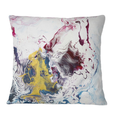 Coussin décoratif imprimé jaune et rouge