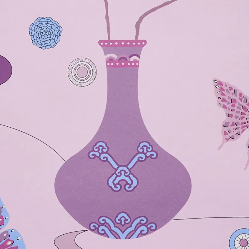 Schumacher x Cristina Buckley Fantasia Wallpaper, Peony Pink