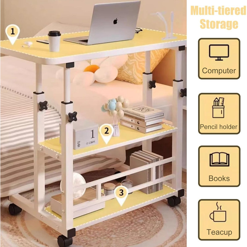 Height Adjustable Overbed Bedside Table