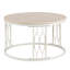 Table basse ronde en panneau de fibres à densité moyenne avec texture effet pierre, diamètre de 27,5 pouces. Table basse ronde pour le salon. Table basse ronde de style Wabi-sabi avec des pieds en métal robustes et un assemblage facile.