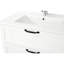 White 32-Inch Ceramic Bathroom Sink With Pre-Drilled Faucet, Modern Minimalist Style, Space For Vanity, Elegant And Functional