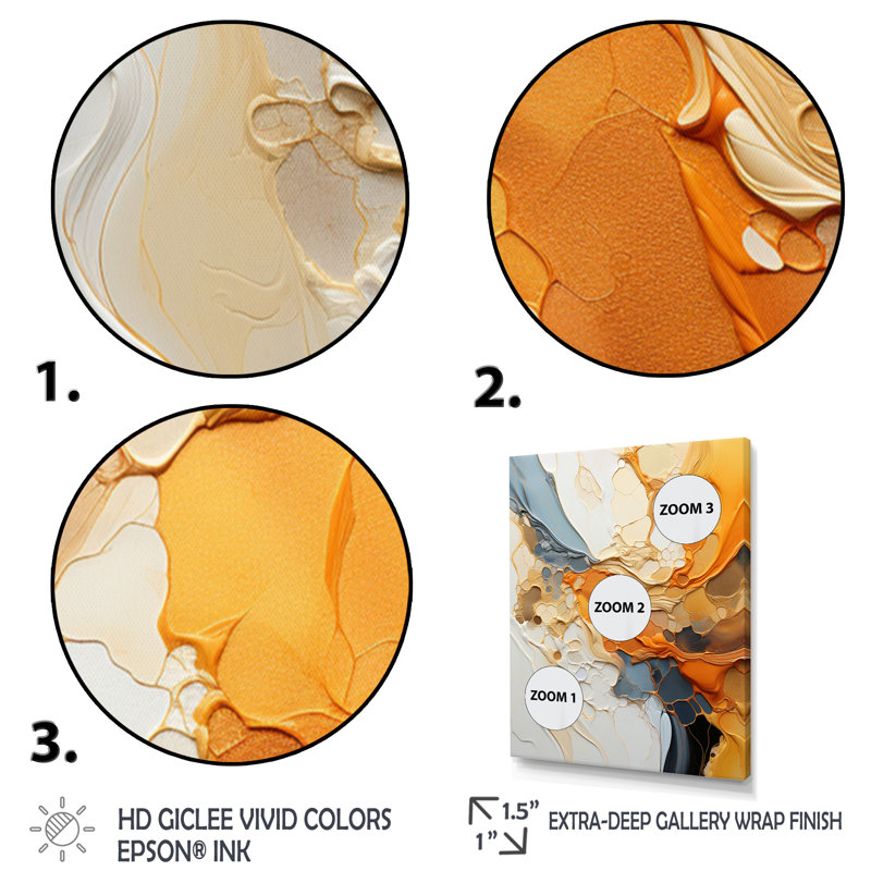 Orange orange, dessin au trait, expressionnisme abstrait - Art mural, Impression encadrée, H 20 po x l 12 po, Noir
