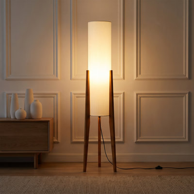 46'' Soild Wood Tripod Floor Lamp