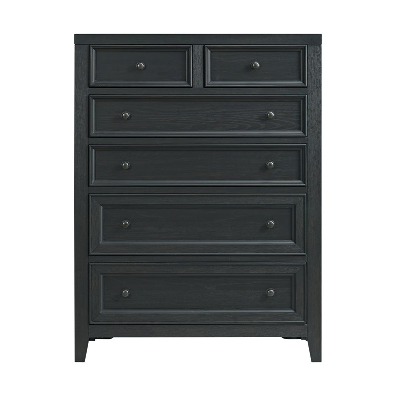 Commode 6 tiroirs ébène, Noir