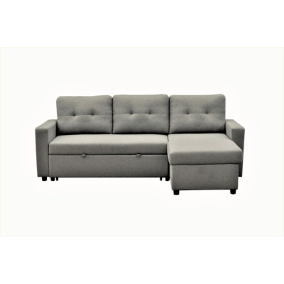 Upholstered 79.92 " Polyester L-Shaped Sofa Bed
