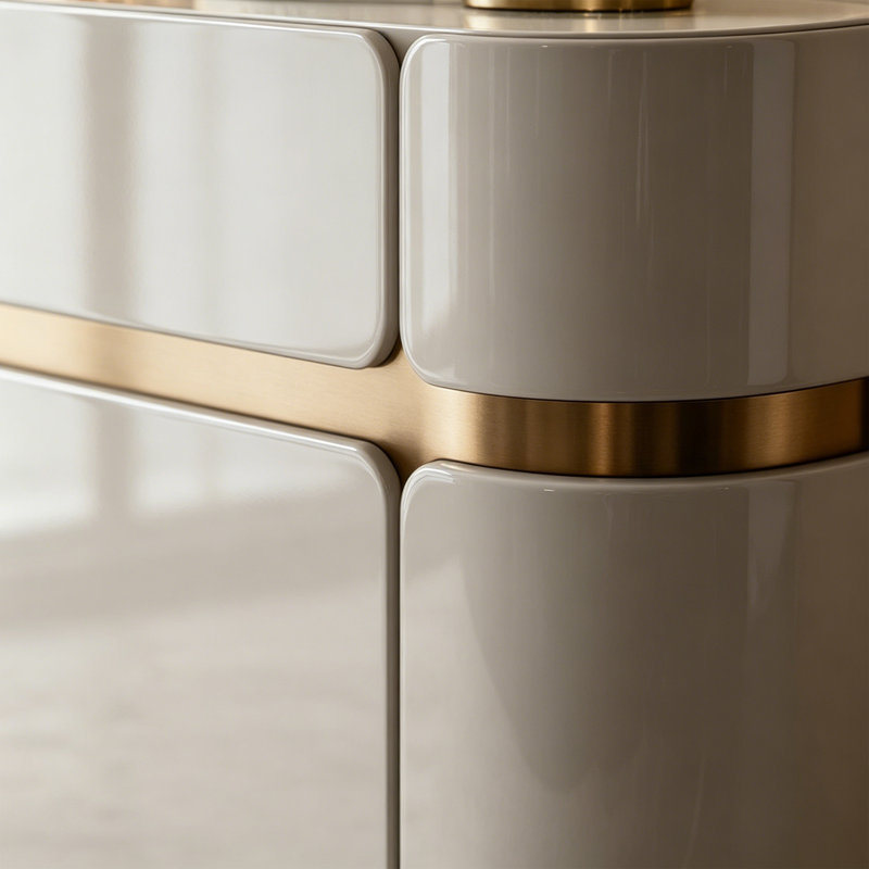 Buffet à tiroir de style italien, 35.43" H x 47.24" W x 15.75" D, Beige