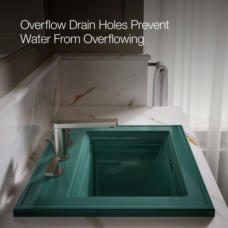 Memoirs® Stately Drop-in Bathroom Sink, Teal, 8" Centers