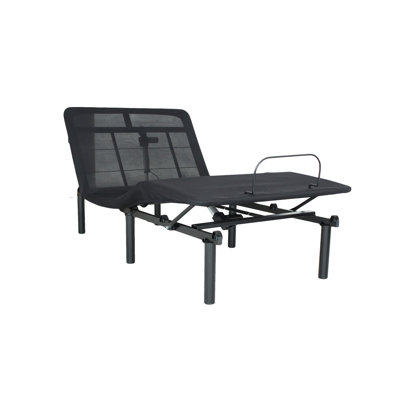 Grand lit de base électrique réglable, pliable pour améliorer l'espace, degrés de tête et de pied, assemblage simple, zéro, acier en deux, inclinaison motorisée, acier, montée sans effort