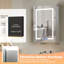 Armoire à pharmacie éclairée à DEL avec miroir, miroir de meuble-lavabo pour mur de salle de bain avec tablettes de rangement anti-buée, gradation continue, changement de couleur
