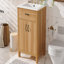 Meuble-lavabo 24 po avec cadre en bois massif, tiroir rabattable, 2 portes à fermeture douce avec rangement pour porte, tablette réglable et meuble-lavabo moderne