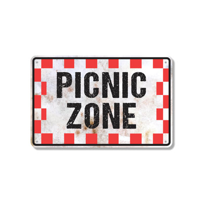 Picnic Zone 10 Inch x 14 Inch Novelty Aluminum Sign