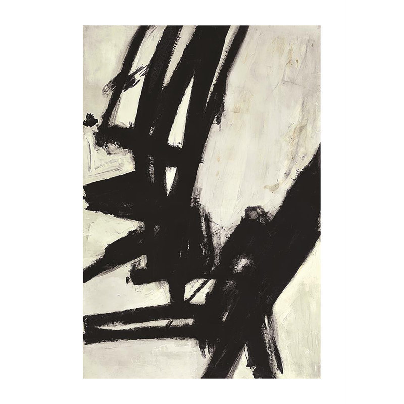 Nero 2 Contemporary Abstract - Single Picture Frame Print, 187.452 cm H x 136.652 W, Matt White