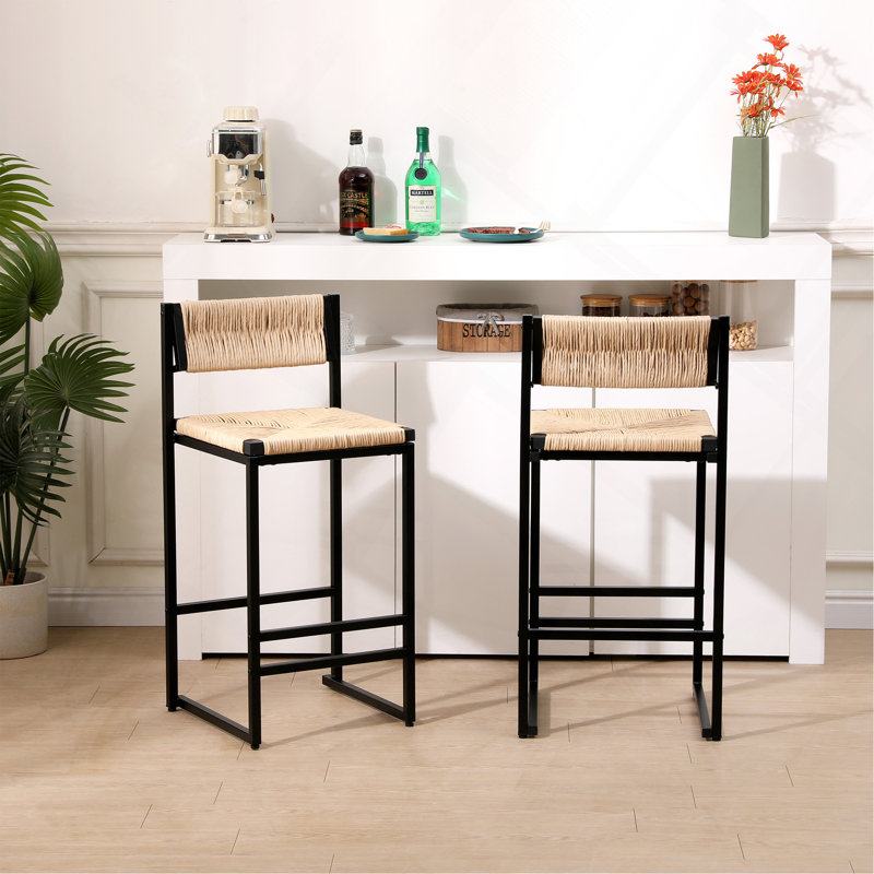 Ensemble de 2 tabourets de bar Honey, Marron clair