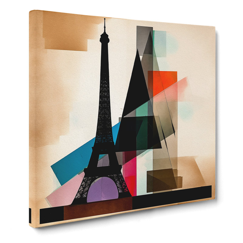 Eiffel Tower Suprematism - Wrapped Canvas, 35cm H x 35cm W x 3cm D