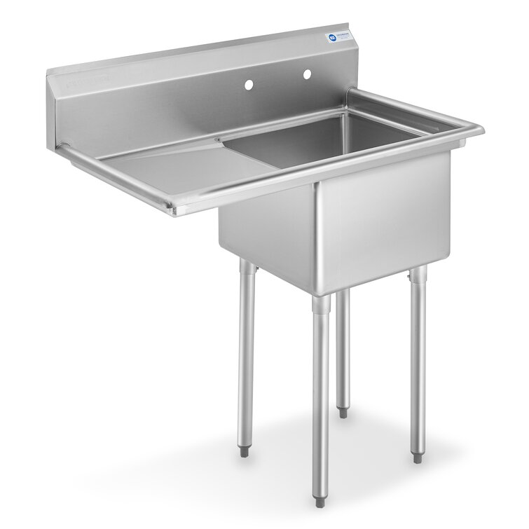 Single Kitchen Sink with small Drainboard (S7540B) – Top Light