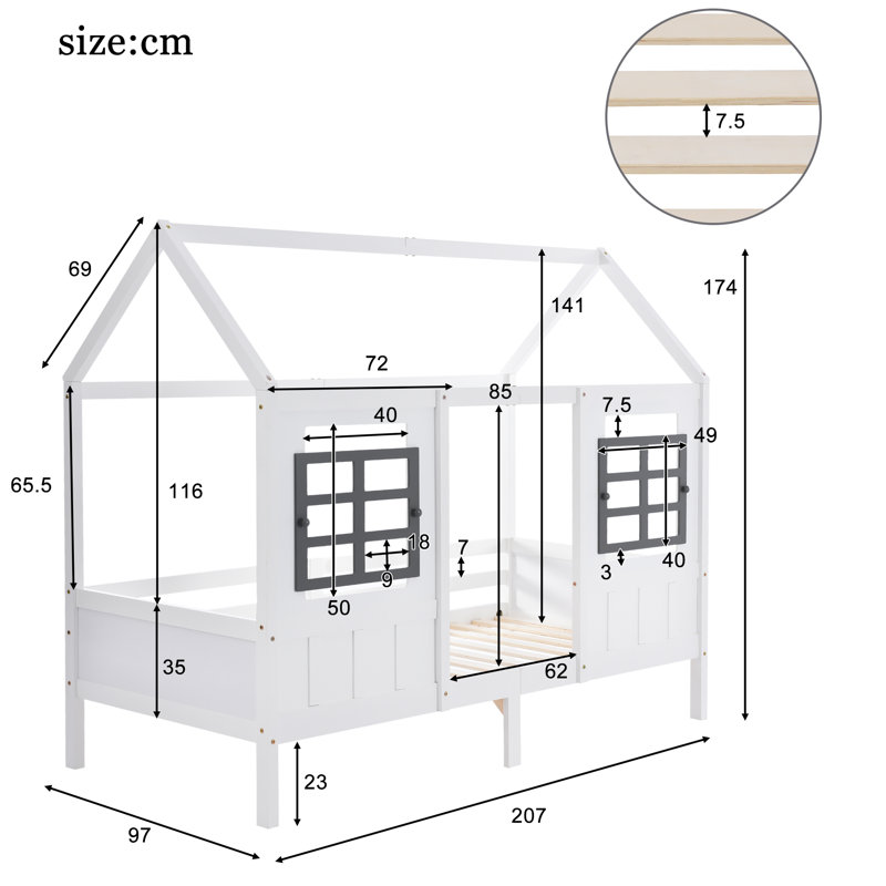 European Single (90 X 200 Cm) Cabin Bed House Beds