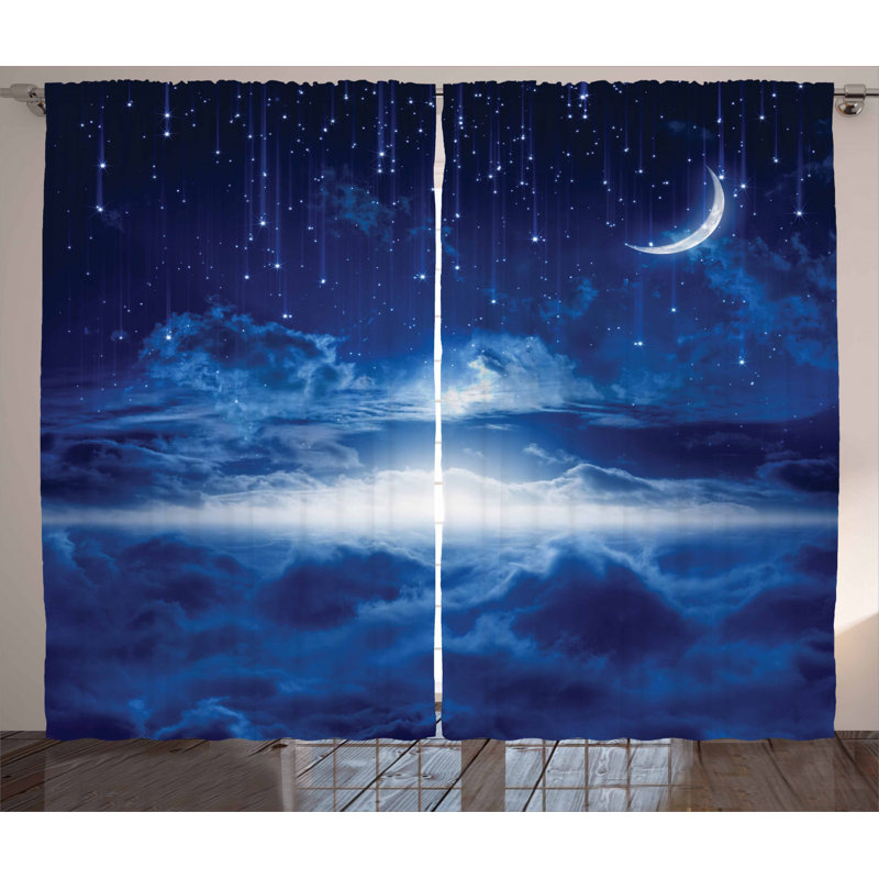 Fantasy Semi-Sheer Rod Pocket Curtain Panels, 54" W x 96" L