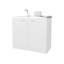 Base de meuble-lavabo blanc à 2 portes avec tablette intérieure