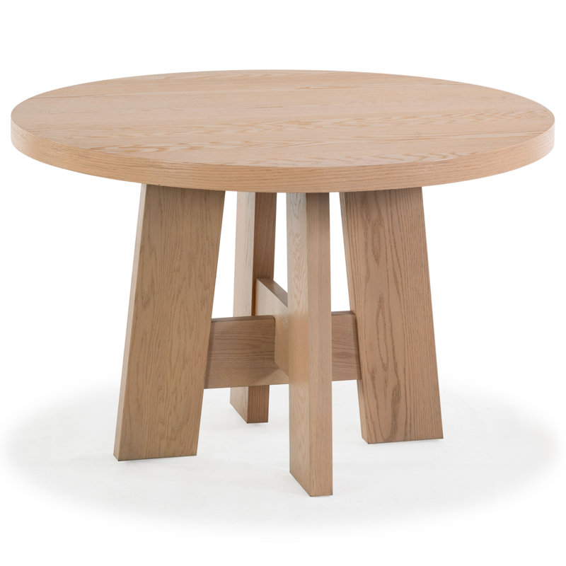 Beverley Round Wood 47 Inch Dining Table, Oak