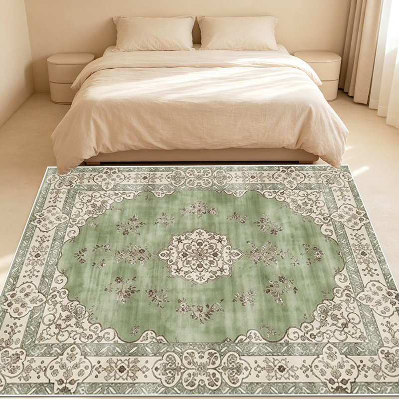 Traditional Persian Style Area Rug, Ornate Floral Medallion Indoor Rug, Durable Non-Shedding Carpet for Living Room, Bedroom, Entryway