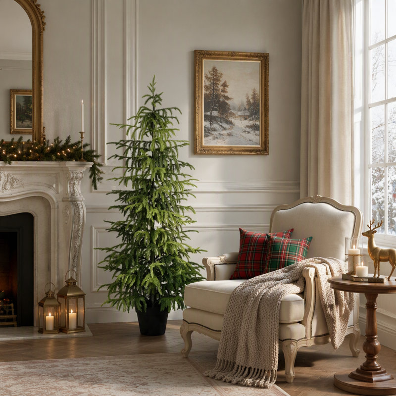 Artificial Real Touch Norfolk Pine Tree 1pc/set, Potted Plants for Christmas