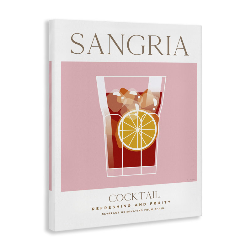  Art mural sur toile Chic Minimal Sangria par Omar Escalante, H 30 po x l 24 po