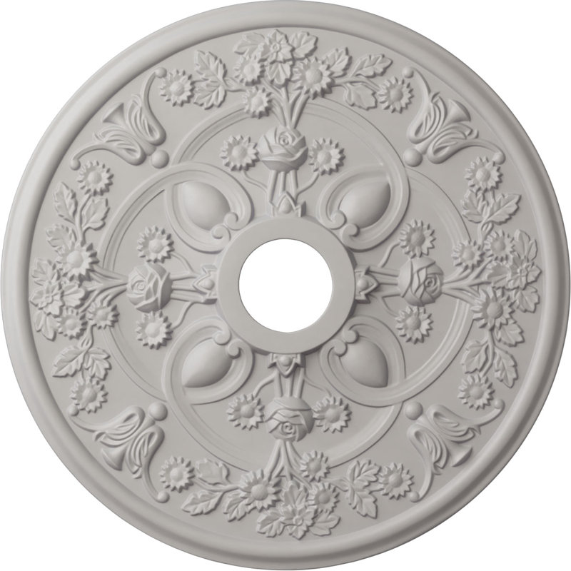 Médaillon de plafond Endurathane Wigan, DE 29 3/4 po x P 1 1/2 po, pot peint à la main craquelé peint à la main