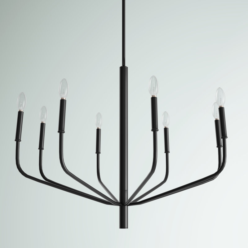Lambert 8 - Light Dimmable Classic / Traditional Chandelier, Matte Black