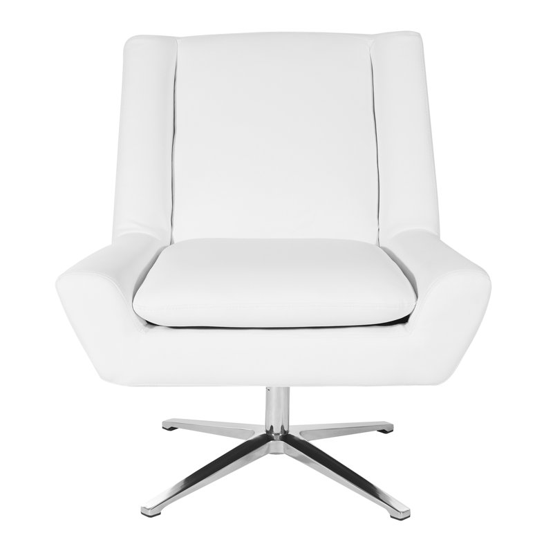 Task Chair, White Faux Leather