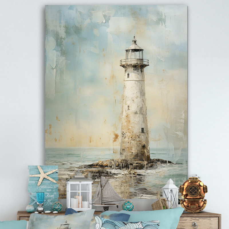 Phare gris minimal, H 32 po x l 24 po x P 1 po, Toile tendue