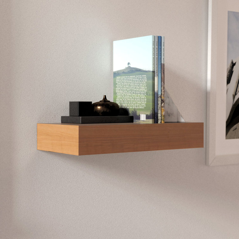 HIDE-A-SHELF Cherry Clear Finish Concealed Floating Shelf