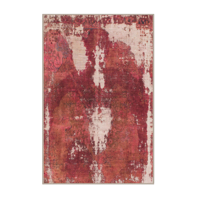 Tapis rouge en laine Power Loom, Rectangle 2 pi x 4 pi