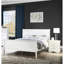 Lit de chambre à coucher en bois massif blanc pleine grandeur avec lit blanc durable, tendance