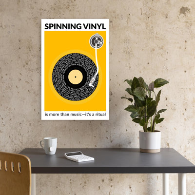 Spinning Vinyl Ritual Classic Retro Vintage Wall Art Print 1 Piece Wrapped Canvas Wall Art