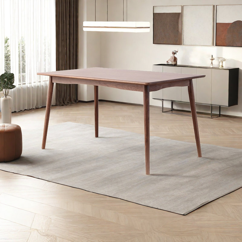 Mozell Walnut Solid Wood Dining Table, 31.49" W x 55.11" L