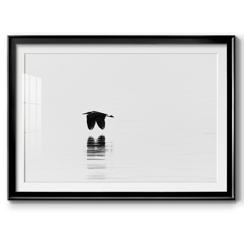 Vol encadré sur papier, H 19 po x l 27 po x P 1,5 po, Noir