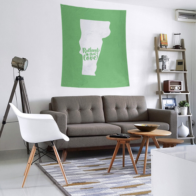 Tapisserie murale «Rutland Vermont Love», H 104 po x l 88 po, Vert