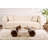 Modern Coffee Table with Tempered Glass Top, Walnut & Bronze, 46.5 x 11.8 x 29.5 inches | 100% Tempered Glass (0.24 inches Thick) & Polyurethane Casting Legs | Stylish Addition to Living Room & Contemporary Decor