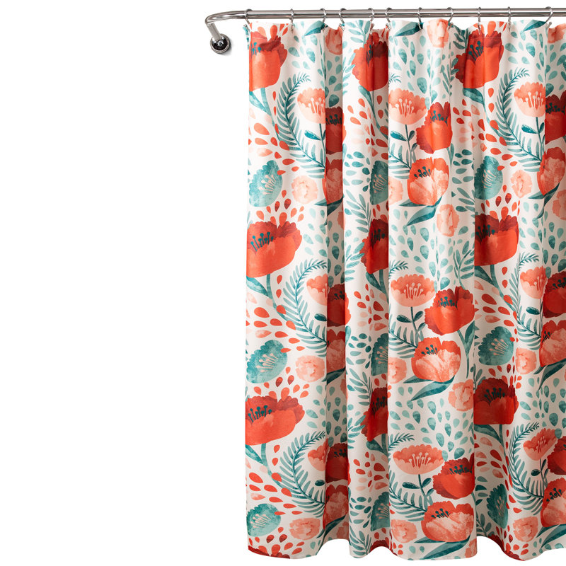 Multi Poppy Garden Floral Print Shower Curtain