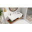 Lavabo de salle de bain mural rectangulaire en résine blanc mat 39,4 po x 19,6 po Badeloft WT-04-B-M-35943799