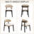 Mid Century Modern Dining Chairs With Brown Solid Wood Legs, Beige Kitchen Chairs-809109589-811540764