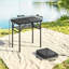 Outsunny 3ft Folding Camping Table with Mesh Storage Layer-124613764-124613765