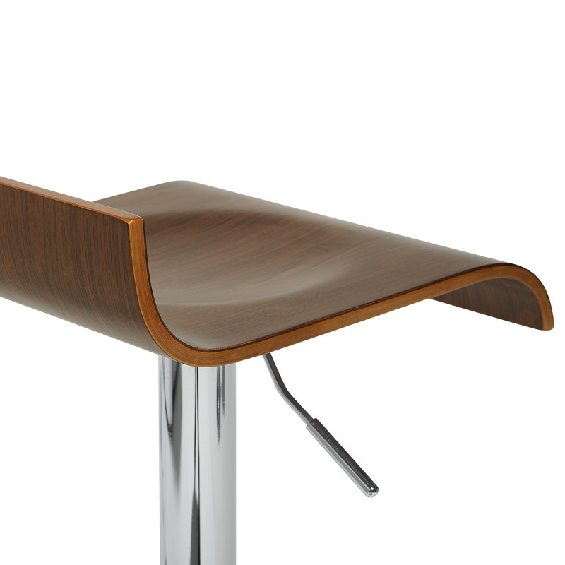 Wora Adjustable Height Counter Stool, Brown, Chrome
