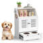 Meuble blanc pour animaux avec 2 bols cachés pour chien