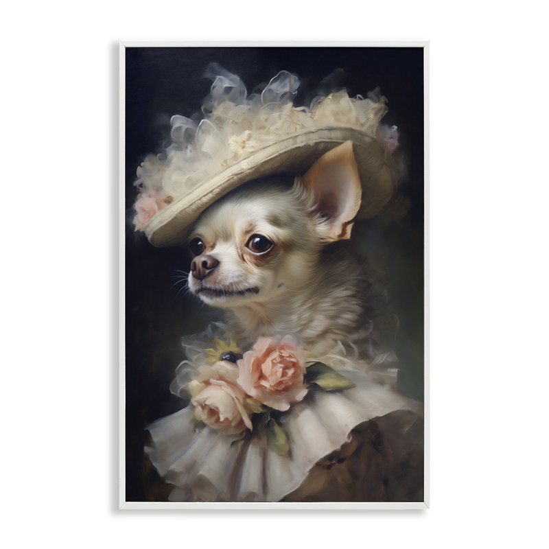 Giclée encadrée de style classique chihuahua, design par Wumples, H 30 po x l 20 po
