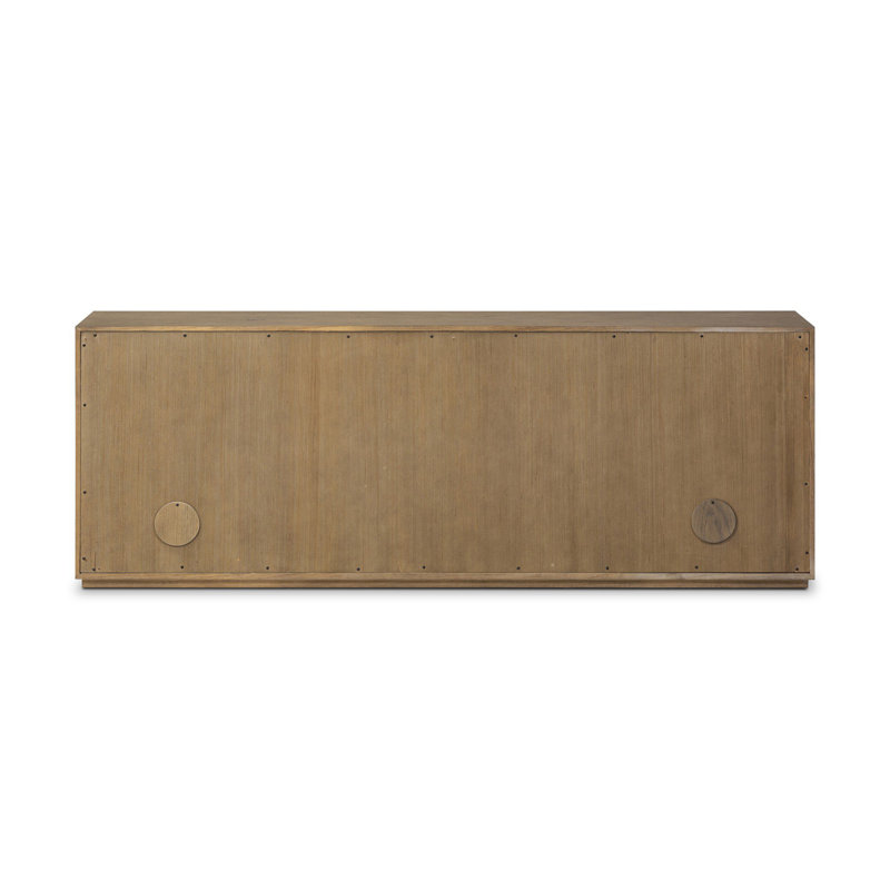 Leo Media Console-Smoked Black, Rustic Gray