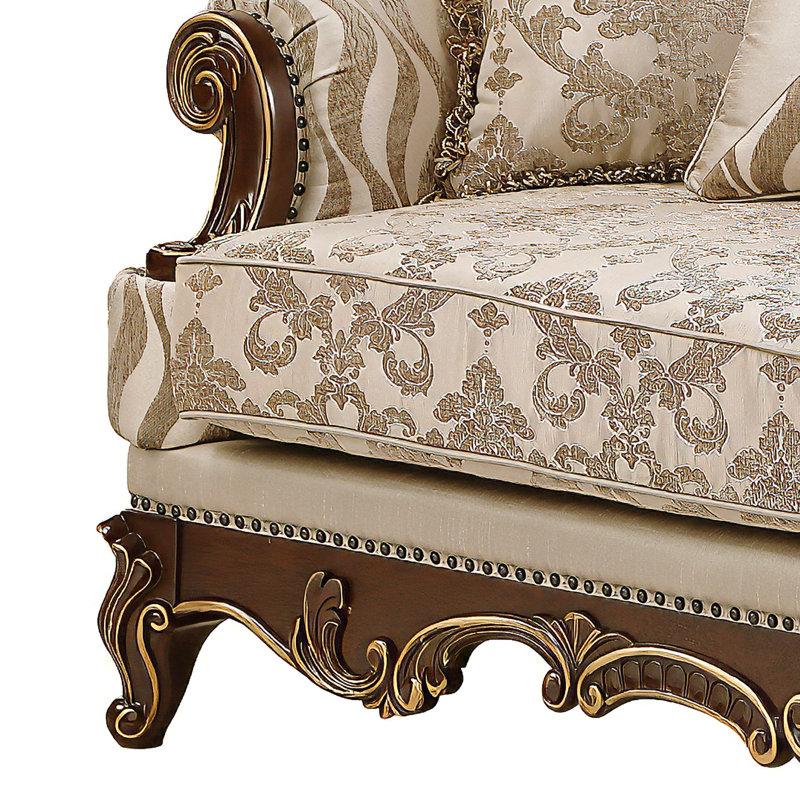 Lattice Sofa Beige And Walnut