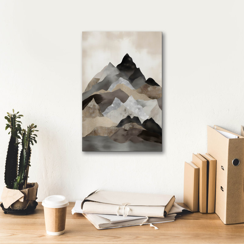 Loon Peak® «Boho Mountain 5» par Petals Prints Design, art mural sur toile, H 18 po x l 12 po