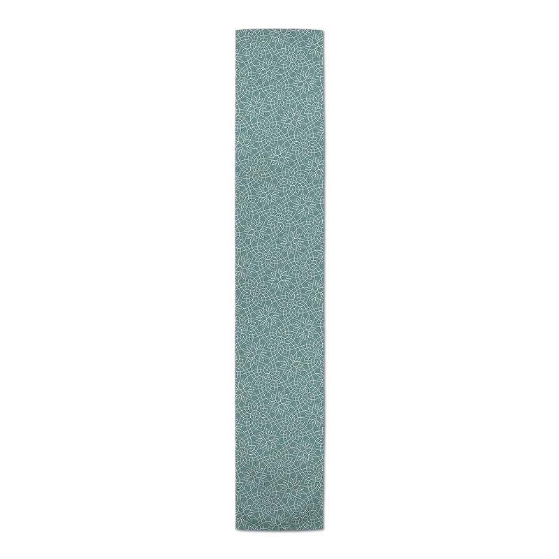 Chemin de table Teal Florals, L 90 po x l 16 po